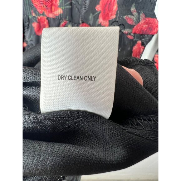 Altard State Floral Puff Long-Sleeve Mini Dress XS Black & Red - Picture 5 of 14